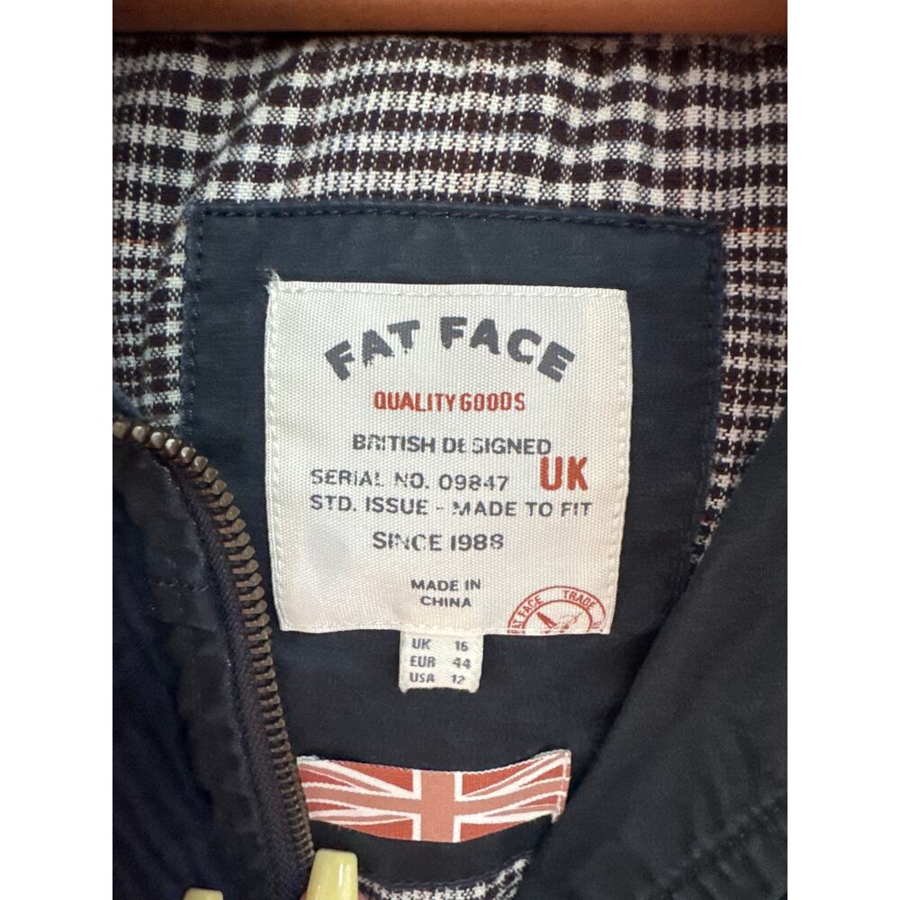 FatFace Cotton Utility Jacket Chore Navy Blue Hooded Parka Coat Womens US 12 - Picture 5 of 6